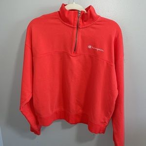 Champion Red Quarter-Zip Sweatshirt